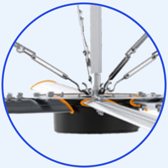 Four steel wire ropes